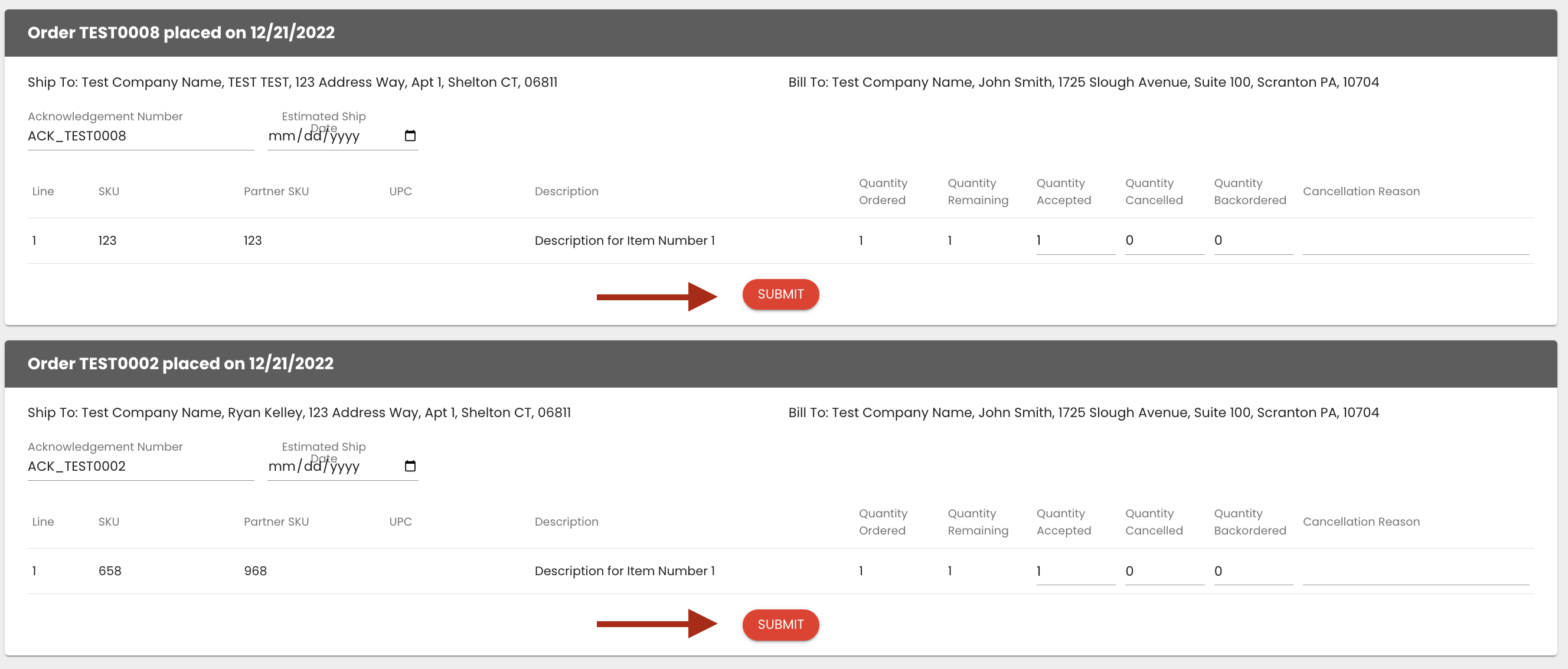 Bulk Acknowledge Orders Harry & David